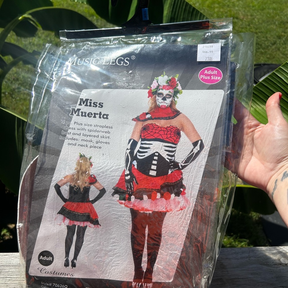 Music legs Miss Muerta Costume Halloween  Adult Woman’s 1x/2x